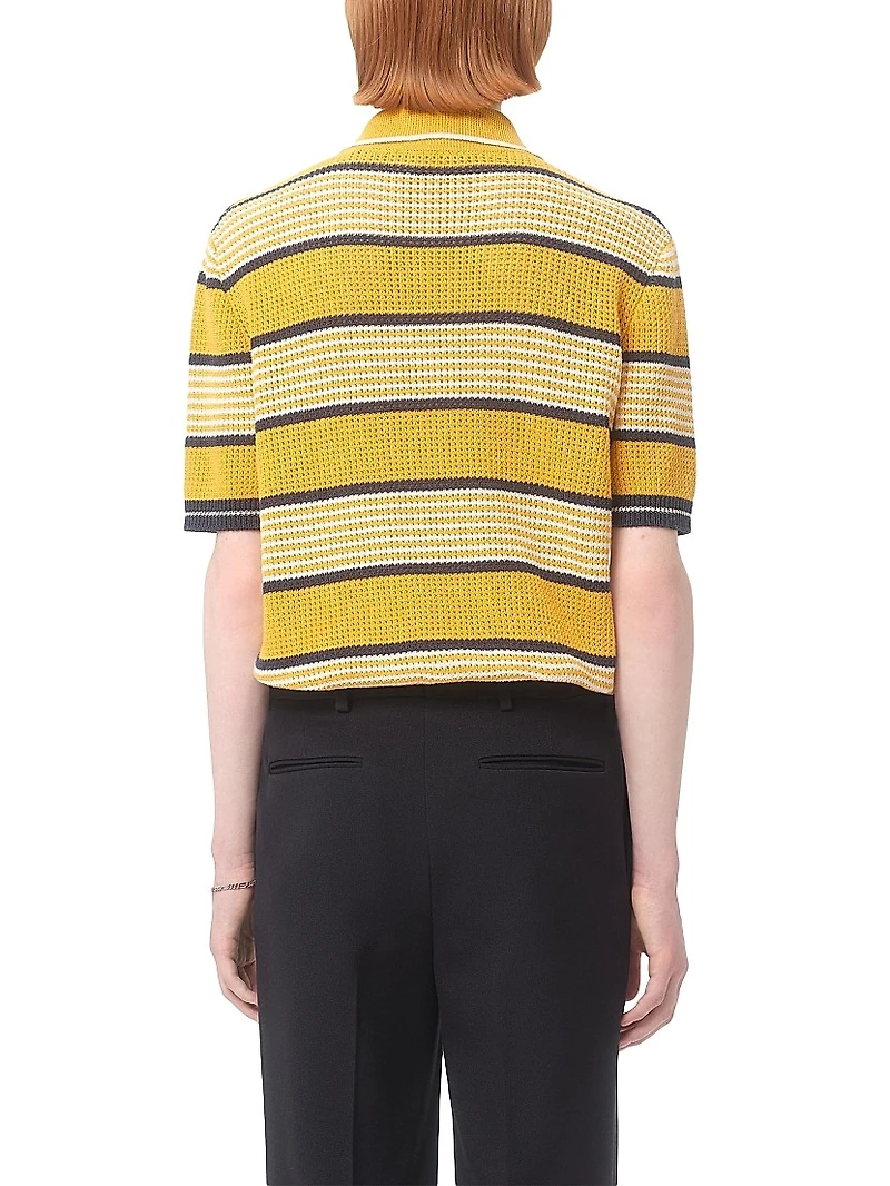 Linen and Cotton Polo Shirt with VG Patch