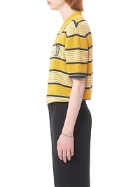 Linen and Cotton Polo Shirt with VG Patch