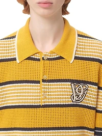 Linen and Cotton Polo Shirt with VG Patch