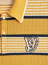 Linen and Cotton Polo Shirt with VG Patch