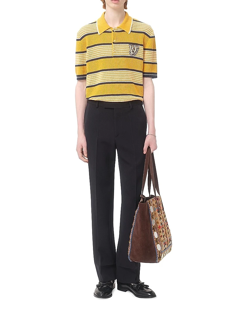 Linen and Cotton Polo Shirt with VG Patch