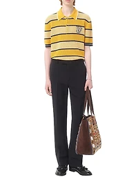 Linen and Cotton Polo Shirt with VG Patch