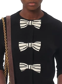 Cardigan with Embroidered Bows