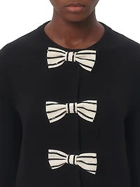 Cardigan with Embroidered Bows