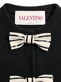 Cardigan with Embroidered Bows
