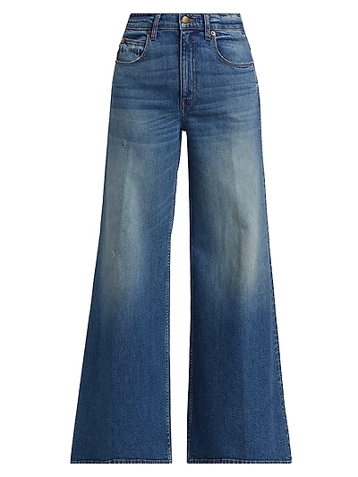 Palazzo Mid-Rise Wide-Leg Jeans
