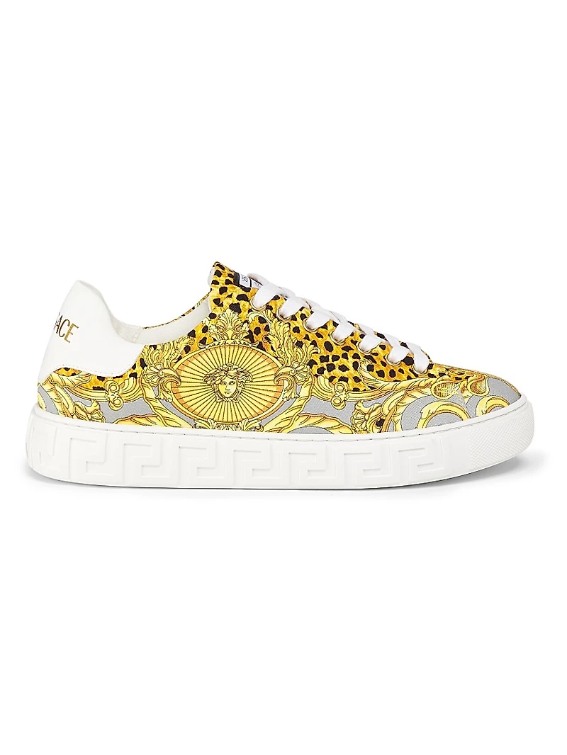 Cheetah Foulard-Print Low-Top Sneakers