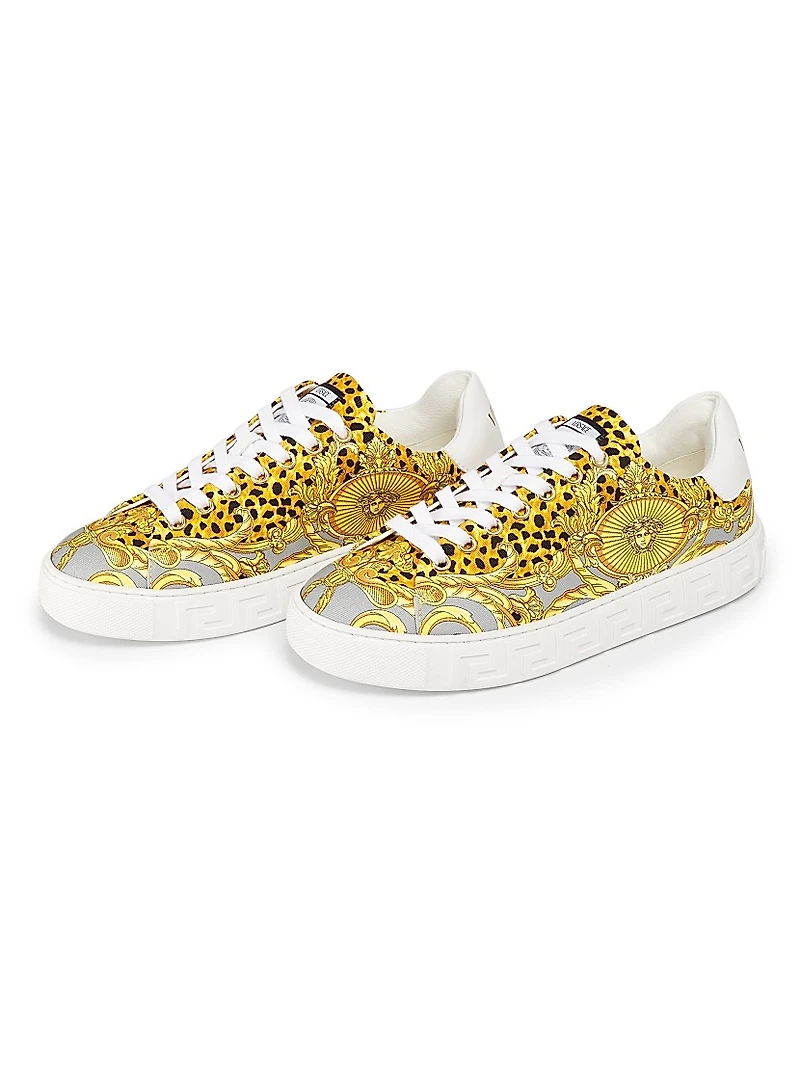 Cheetah Foulard-Print Low-Top Sneakers