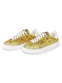 Cheetah Foulard-Print Low-Top Sneakers