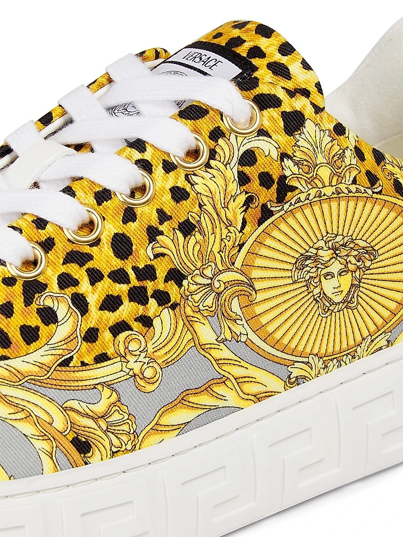 Cheetah Foulard-Print Low-Top Sneakers
