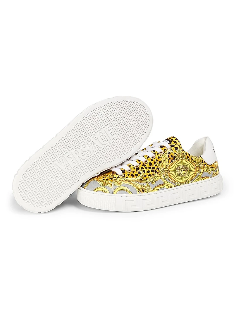 Cheetah Foulard-Print Low-Top Sneakers