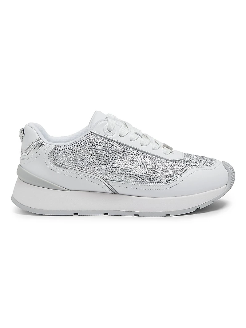 Embellished Leather Low-Top Sneakers