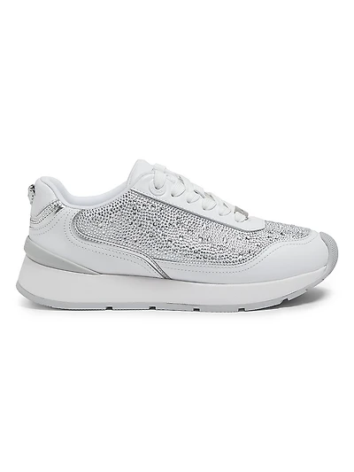 Embellished Leather Low-Top Sneakers