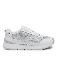 Embellished Leather Low-Top Sneakers