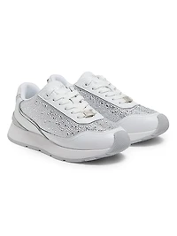 Embellished Leather Low-Top Sneakers