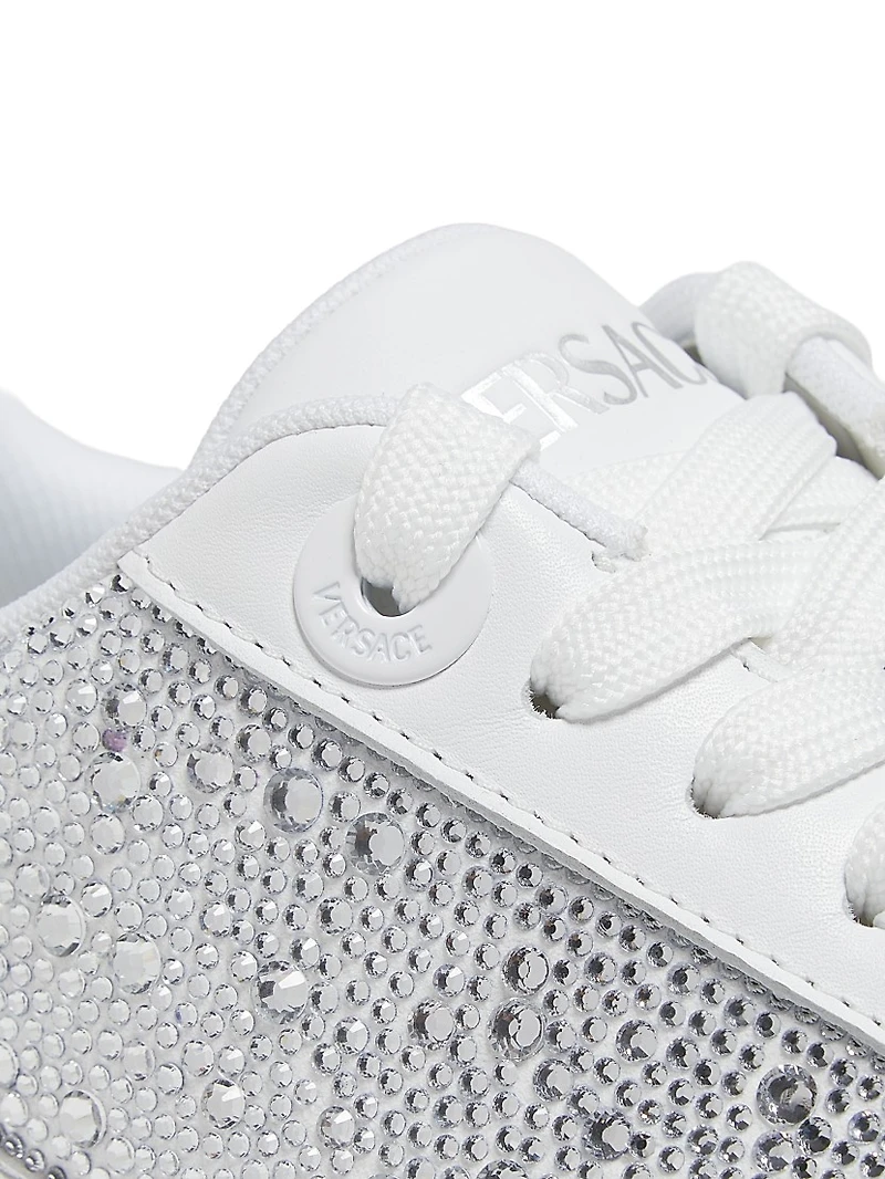 Embellished Leather Low-Top Sneakers