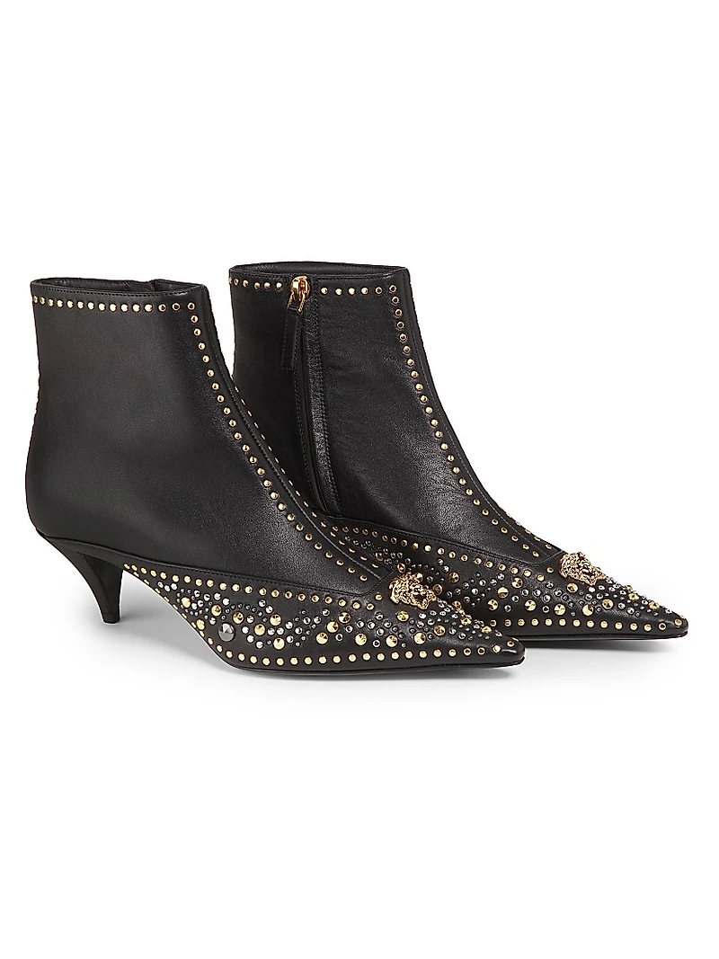 Studded Leather Booties
