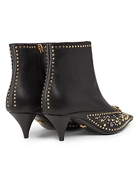 Studded Leather Booties