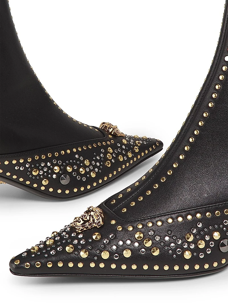 Studded Leather Booties