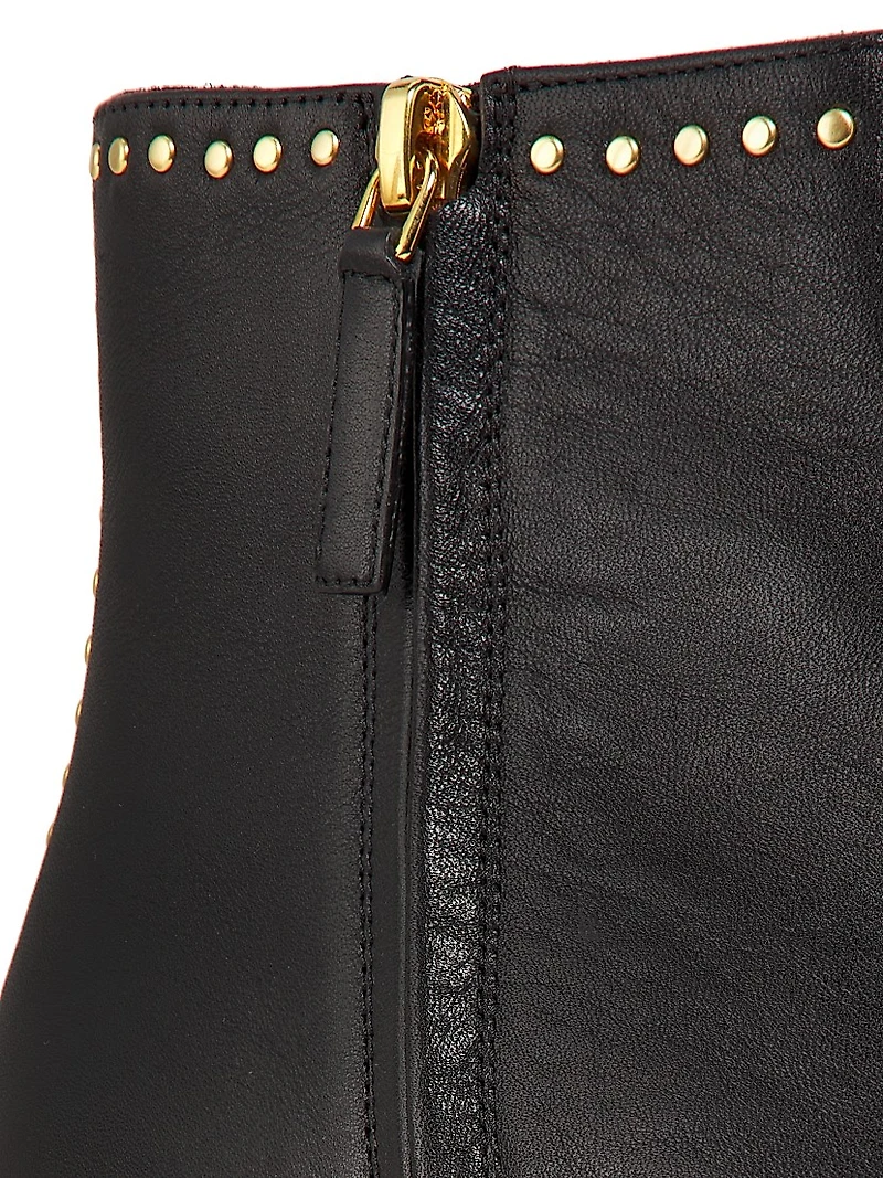 Studded Leather Booties