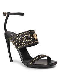 105MM Medusa Head Embellished-Leather Sandals