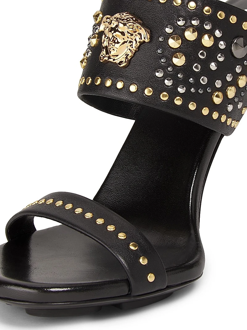 105MM Medusa Head Embellished-Leather Sandals