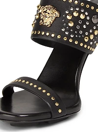 105MM Medusa Head Embellished-Leather Sandals