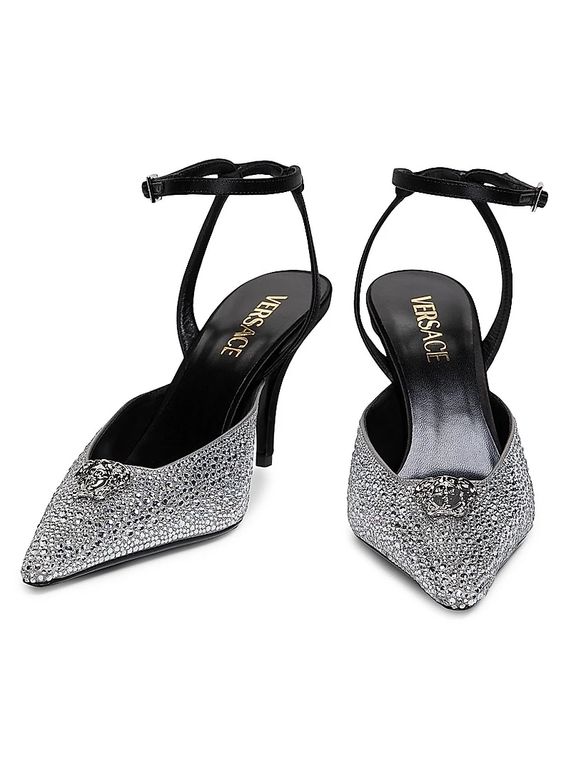 Embellished Medusa 85MM Slingback Sandals