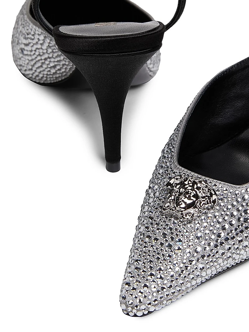 Embellished Medusa 85MM Slingback Sandals