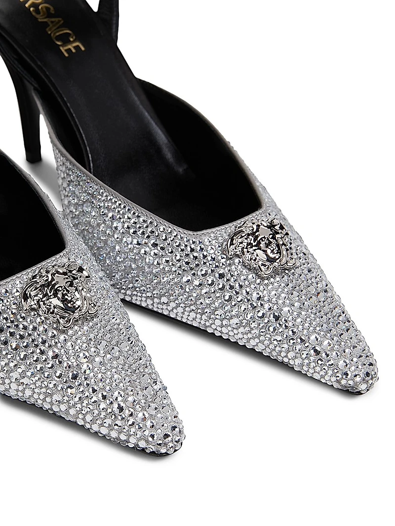 Embellished Medusa 85MM Slingback Sandals
