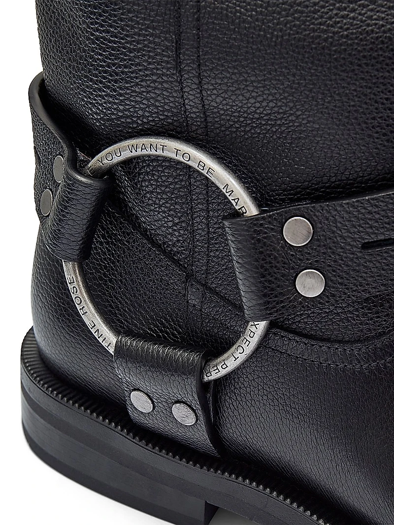O-Ring Leather Moto Boots