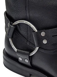 O-Ring Leather Moto Boots