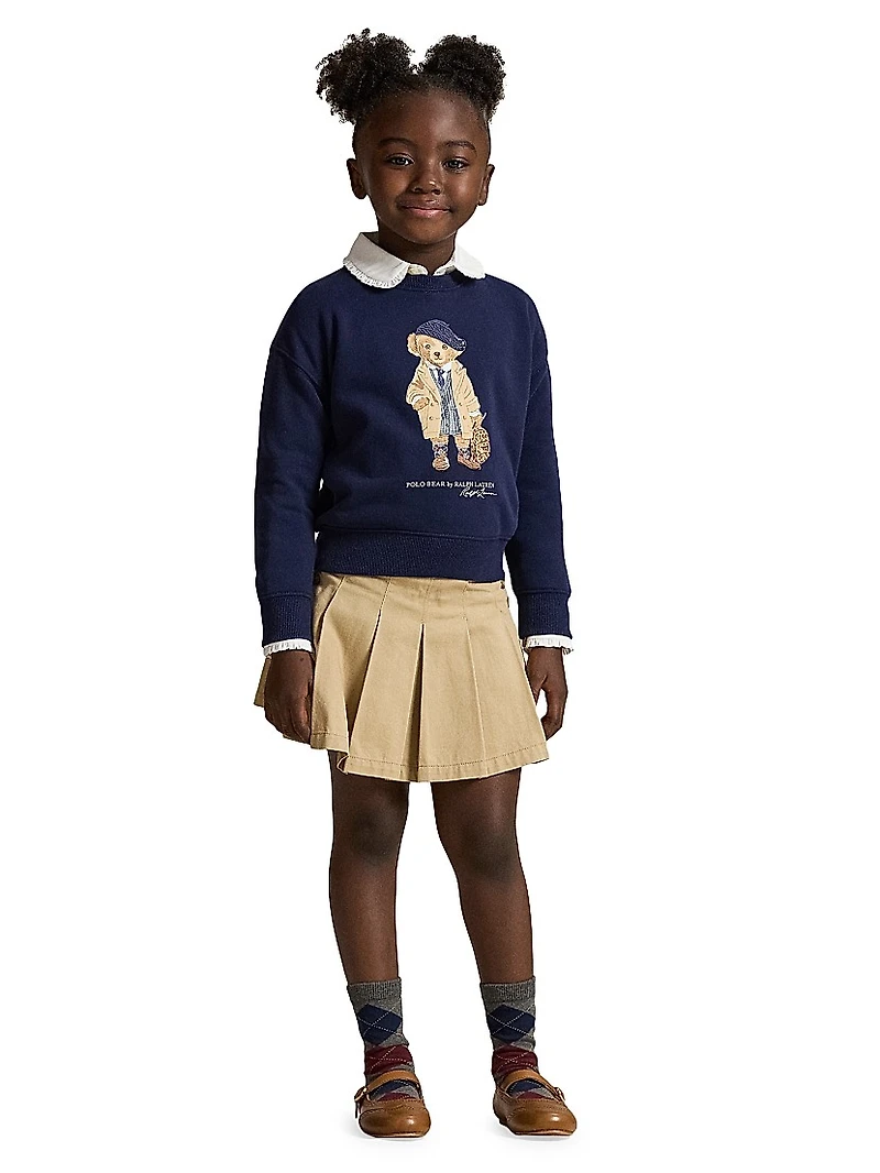 Little Girl's & Magic Fleece Polo Bear Sweatshirt
