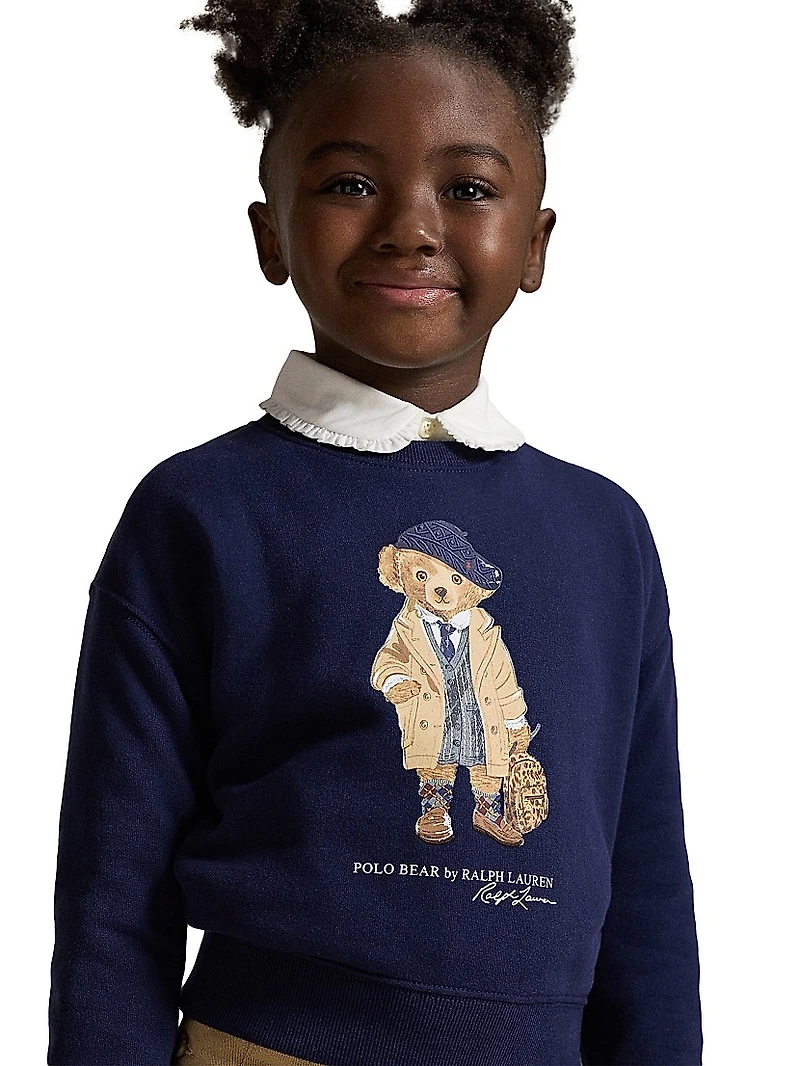 Little Girl's & Magic Fleece Polo Bear Sweatshirt
