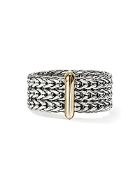 Icon Sterling Silver & 14K Yellow Gold Chain Ring