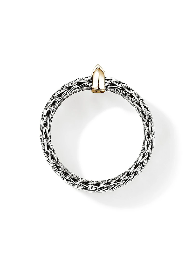 Icon Sterling Silver & 14K Yellow Gold Chain Ring