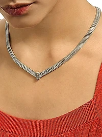 Icon Sterling Silver & 0.21 TCW Diamond Chain Necklace