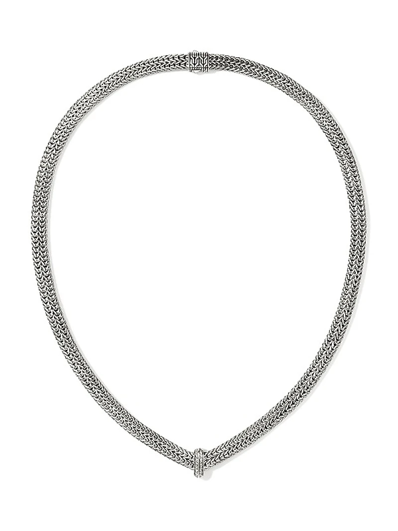 Icon Sterling Silver & 0.21 TCW Diamond Chain Necklace