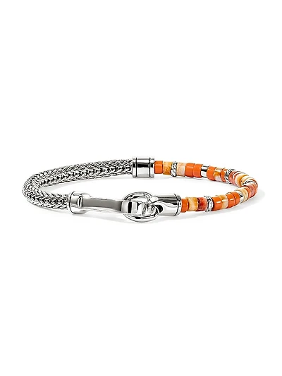 Heishi Sterling Silver & Shell Beaded Bracelet