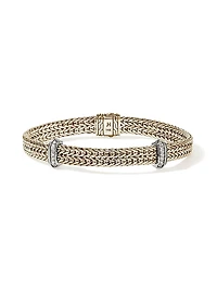 Icon 14K Yellow Gold, Sterling Silver & 0.33 TCW Diamond Chain Bracelet