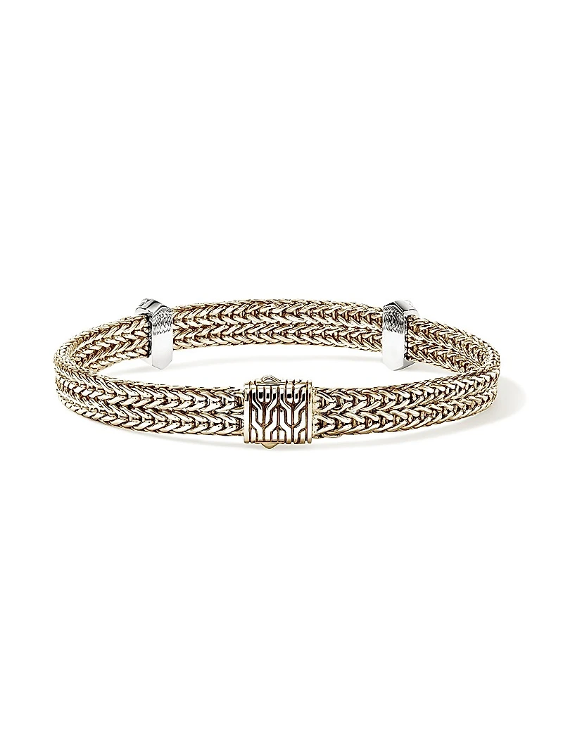 Icon 14K Yellow Gold, Sterling Silver & 0.33 TCW Diamond Chain Bracelet