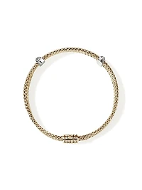 Icon 14K Yellow Gold, Sterling Silver & 0.33 TCW Diamond Chain Bracelet