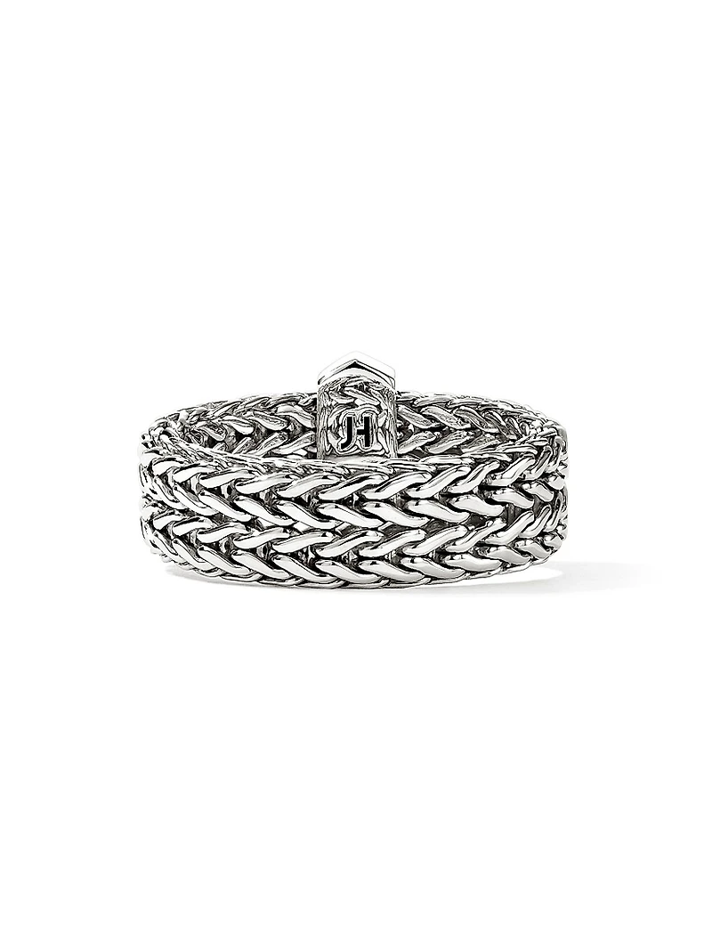 Icon Sterling Silver & 0.16 TCW Diamond Chain Ring