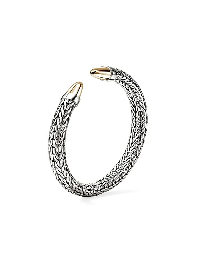 Spear 50 Sterling Silver & 14K Yellow Gold Flexible Cuff