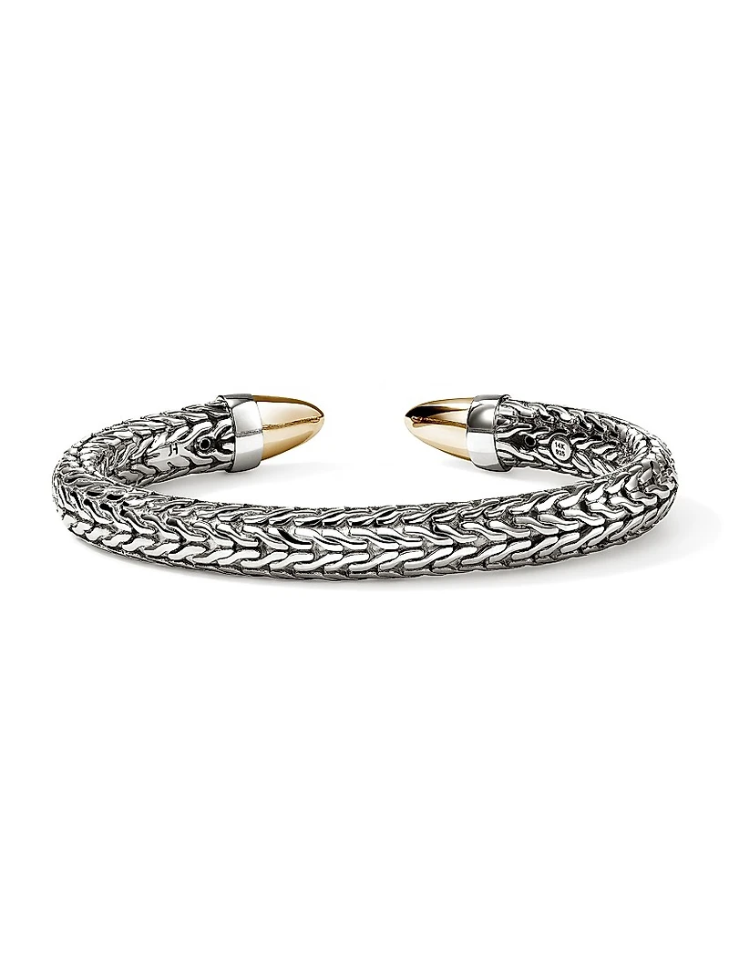 Spear 50 Sterling Silver & 14K Yellow Gold Flexible Cuff