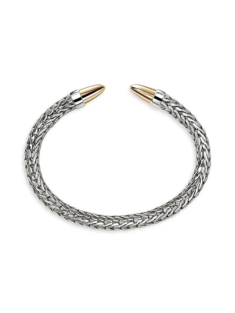 Spear 50 Sterling Silver & 14K Yellow Gold Flexible Cuff