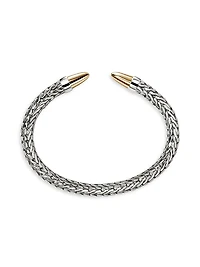 Spear 50 Sterling Silver & 14K Yellow Gold Flexible Cuff