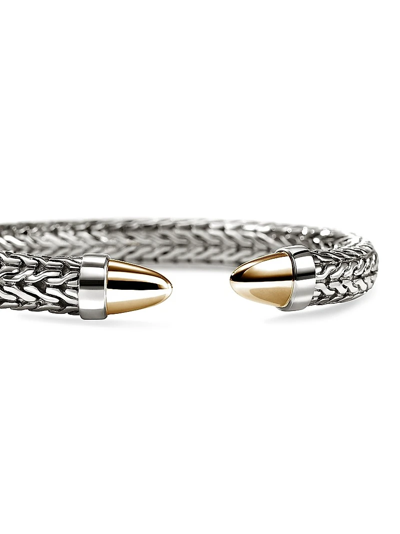 Spear 50 Sterling Silver & 14K Yellow Gold Flexible Cuff