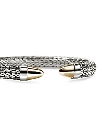 Spear 50 Sterling Silver & 14K Yellow Gold Flexible Cuff