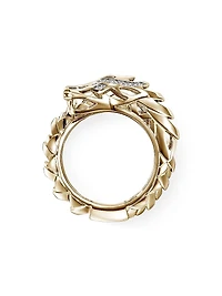 Naga Dragon 14K Yellow Gold & 0.27 TCW Diamond Wrap Ring